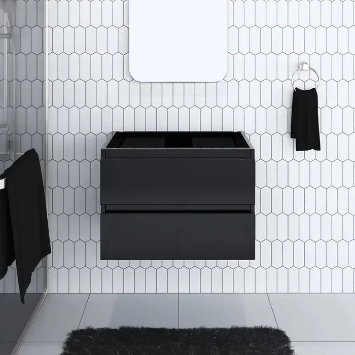 Salt 30 in. W x 20 in. D Bath Vanity Cabinet Only in Glossy Black