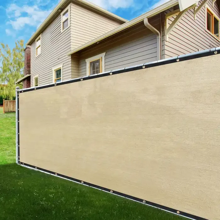 Shademart 5‘ X 150‘ Fence Privacy Screen Beige Heavy Duty 170 Gsm Fencing Mesh Shade Net With Grommets & Zip Ties, 90% Blockage