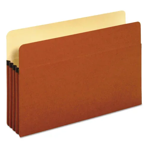 Standard Expanding File Pockets, 3.5 ” Expansion, Legal Size, Red Fiber, 25/box
