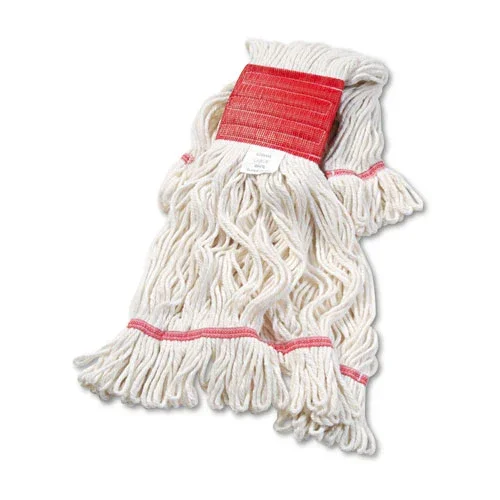 Super Loop Wet Mop Head, Cotton/synthetic Fiber, 5 ” Headband, Large Size, White