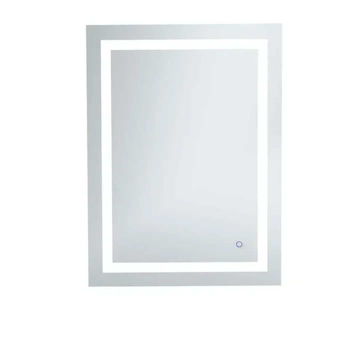 Timeless 27 in. W x 36 in. H Framed Rectangular LED Light Bathroom Vanity Mirror in Silver