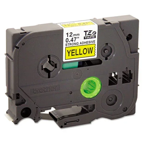 Tze Extra-strength Adhesive Laminated Labeling Tape, 0.47 ” X 26.2 Ft, Black On Yellow