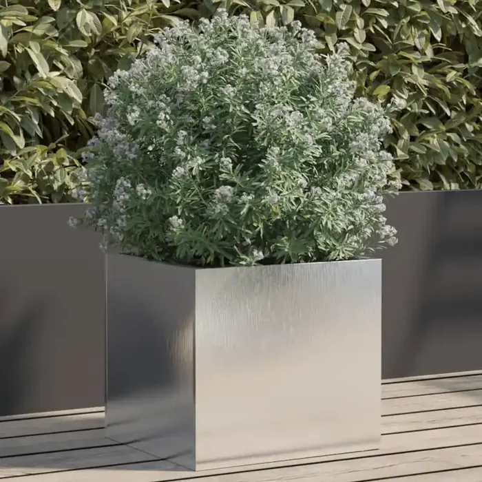 vidaXL Planter Silver 12.6×11.8×11.4 Stainless Steel