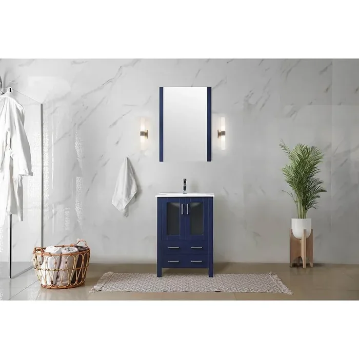 Volez 24 in. W x 18 in. D x 34 in. H Bath Vanity Cabinet without Top in Navy Blue